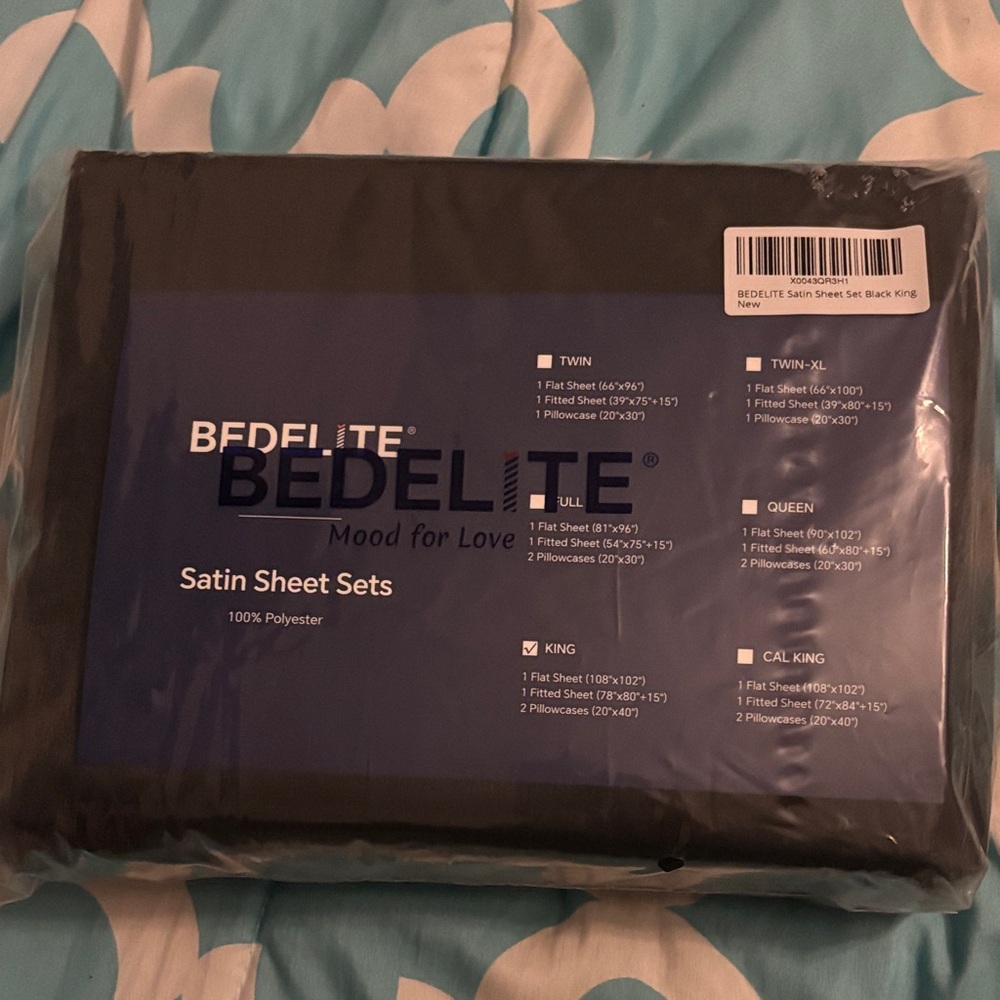 Black Satin Sheet Set